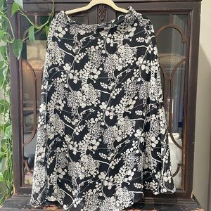 Floral Black and White Women's Skirt